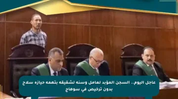 عاجل اليوم.. السجن المؤبد لعامل وسنة لشقيقه بتهمة حيازة سلاح بدون ترخيص في سوهاج